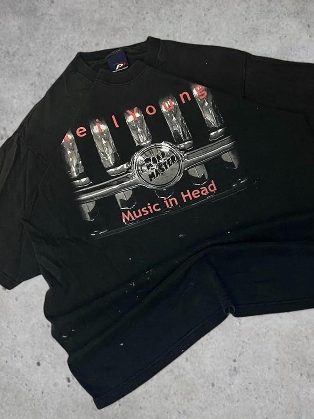 Pro Player Black Tee with Red and White Logo